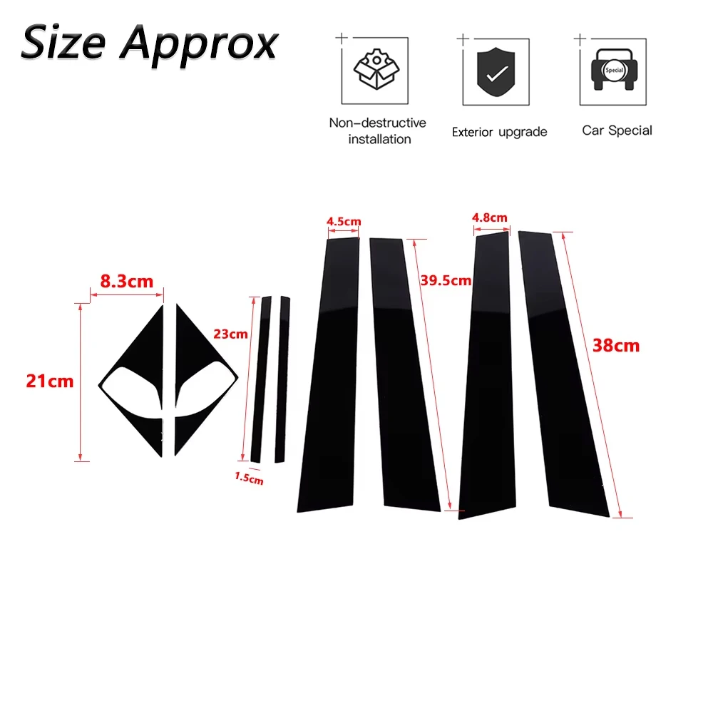Auto Porta Finestra Pilastro Post Copertura Trim per Dodge Charger 2011-2024 Pannello Pilastro Decalcomania Adesivi Per Auto Accessori Esterni PVC