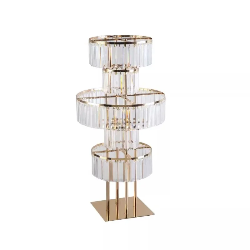 

Wedding props new gold electroplated crystal flower stand wedding road guide decoration wedding table ornament stage background