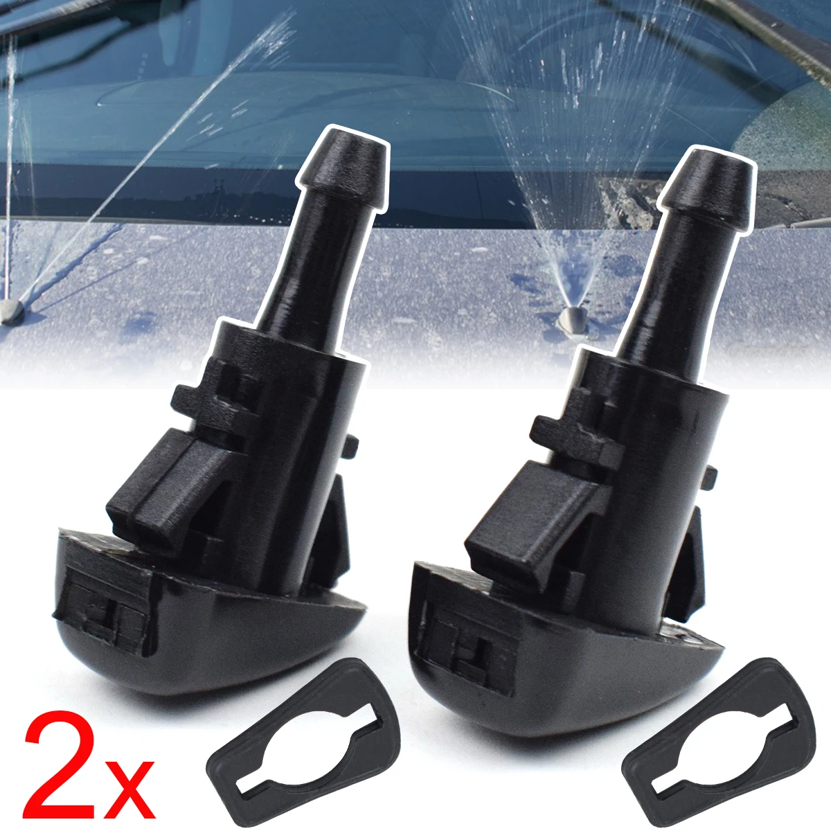 2Pcs Front Windshield Wiper Washer Spray Nozzles Jet For Subaru Impreza WRX STI 2008 2009 2011 2012 2013 2014 Hood Water Nozzle