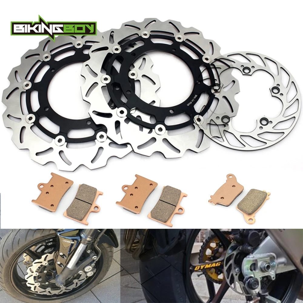 BIKINGBOY Bremsscheiben vorne und hinten + Bremsbeläge für Yamaha YZF R6 99 00 01 02 03 04 05 06 07 08 09 10 11 12 13 14 15 16 Set – Detail 7