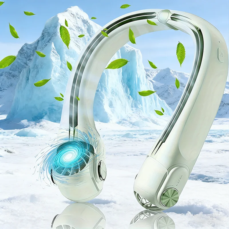 

2026 New Hanging Neck Fan Portable Air Conditioner Bladeless Fan Rechargeable with 45° Adjustable Wind Directions for Outdoor