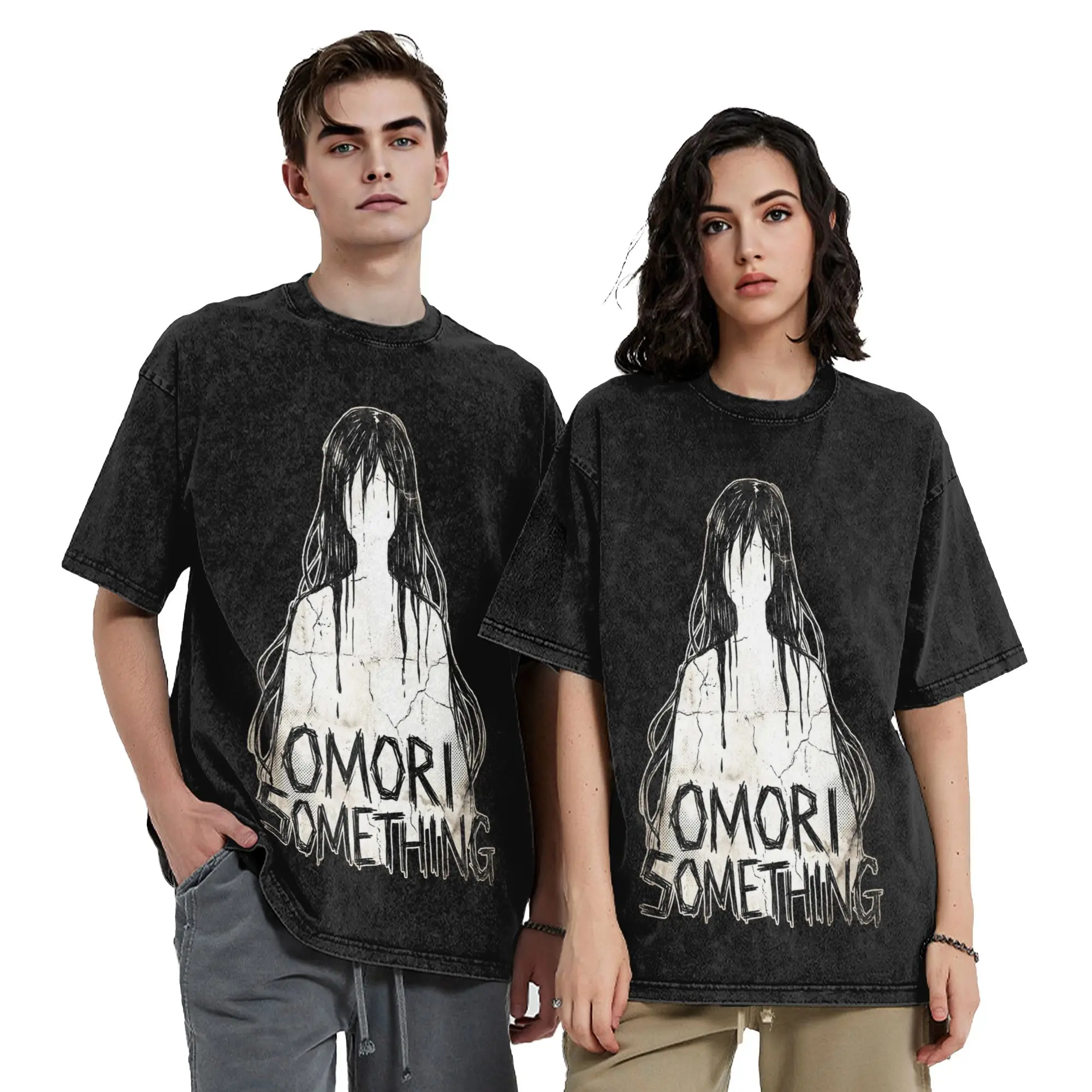 Washed T Shirts Something Omori Grunge Gamer Hip Hop Novelty T-Shirts Street  Streetwear Printed Tops Tee Shirt Men Women