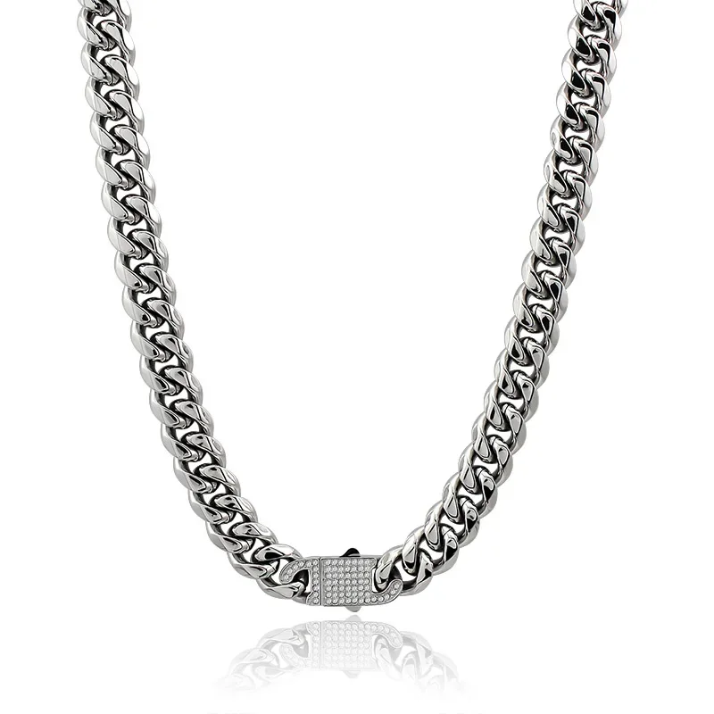 Couya Cuban Chain Silver Necklace 316LStainless Steel Waterproof Necklaces for Women Gothic Charm Colar Collares Para Mujer