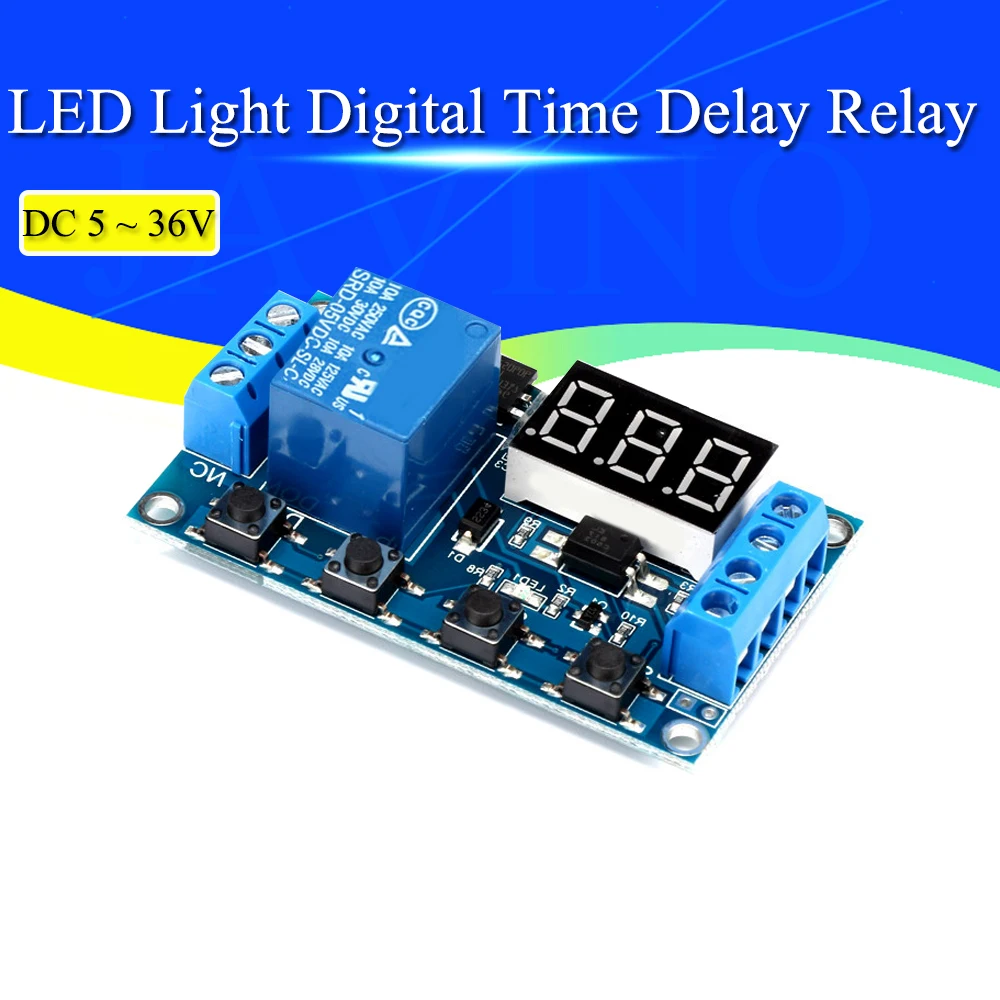 DC 5V 12V 24V LED Light Digital Time Delay Relay Trigger Cycle Timer Delay Switch Circuit Board Timing Control Module DIY javino