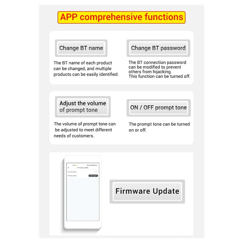 ABMF-ZK-1001U con placa amplificadora Bluetooth Boost Mono 100W tono alto y bajo TWS altavoz DIY para exteriores TPA3116