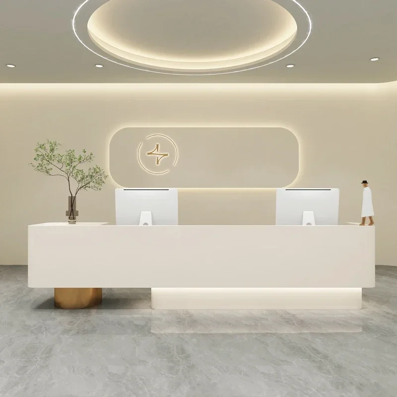 Furniture Luxury Salon Reception Desk Elegant Office Luxurious Beauty Center Professional Aesthetic Modern Reseption Bar Help