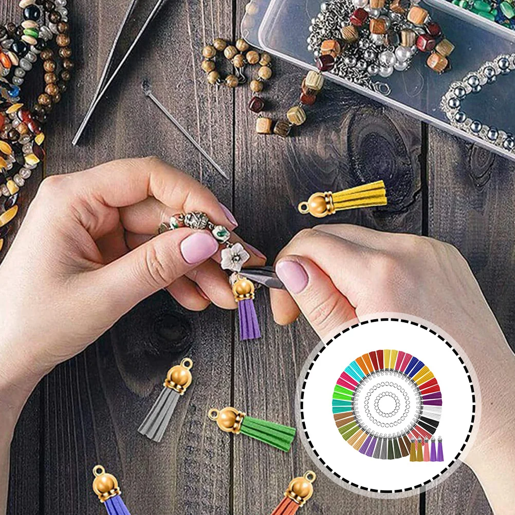

1 set 1 Set Of Tassel Keychain Charms Colored Premium Diy Pendants For Jewelry Making Handbag Purse Charm Bookmark Craft