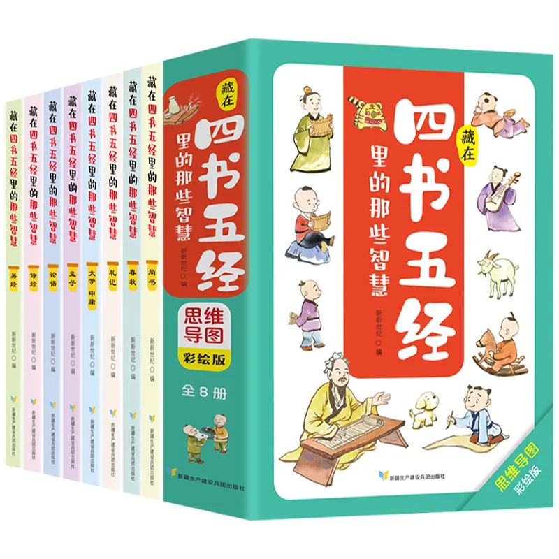 The Wisdom Hidden in The Four Books and Five Classics, A Complete Set of 8 Volumes of Classic Chinese Culture Encyclopedias