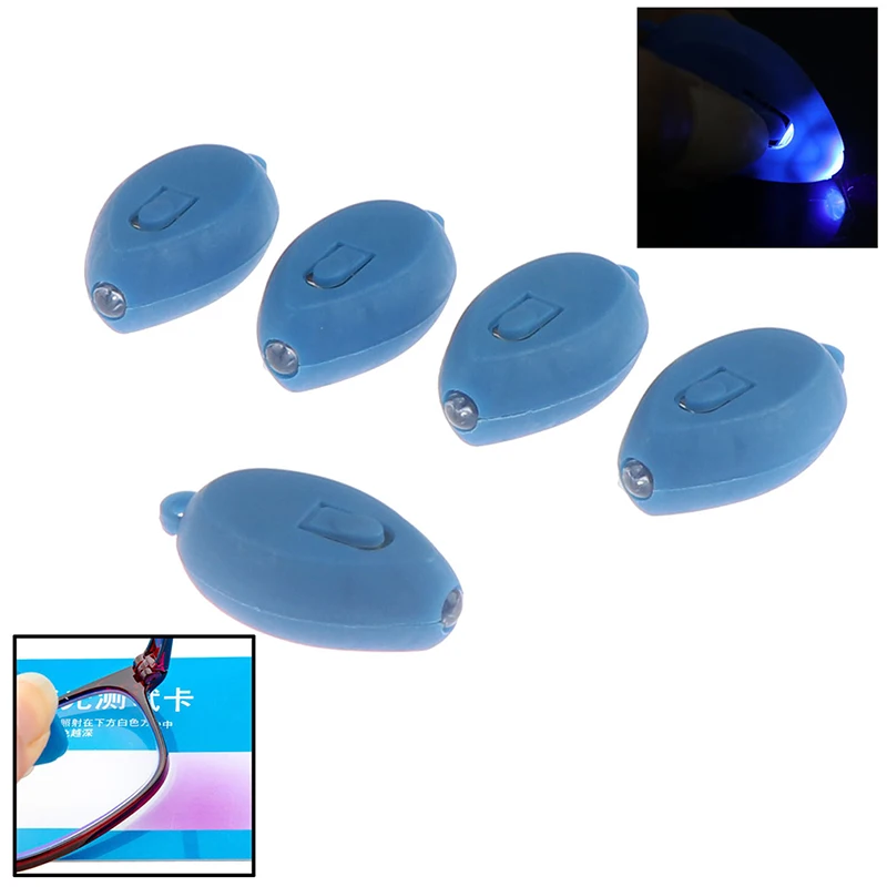 New 5pcs Mini UV Keychain LED Key Ring Flash Flashlight Torch Anti Blue Light Test Lamp