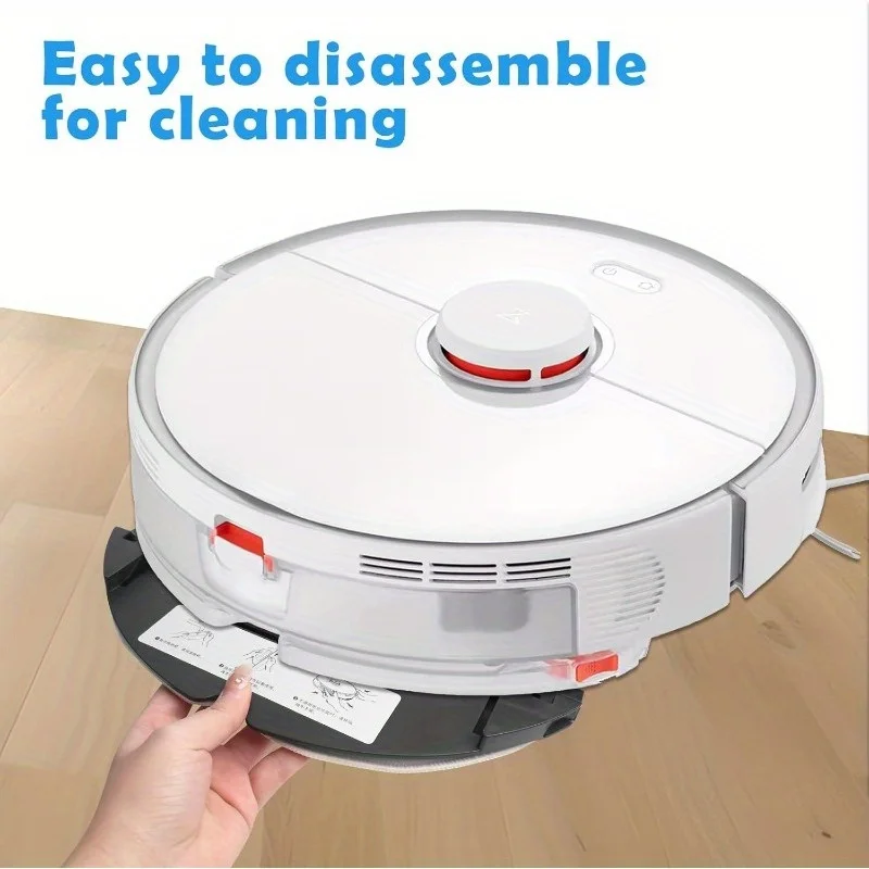 Picture 4: Suitable for Roborock Sweeping Robot Mop Holder S8/S8+/S8 Pro Ultra/S7 All Series Replacement Cleaning Cloth + Snap-On Holder Microfiber Mop Anti-Scratch Base Plate Efficient Mopping Component Sweeping Robot Accessory Upgrade Kit