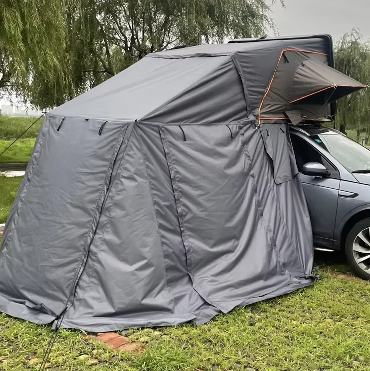 Durable Spacious Oxford Roof Tent Waterproof Side-Opening with Attachments and Ladder for 4x4 Offroad