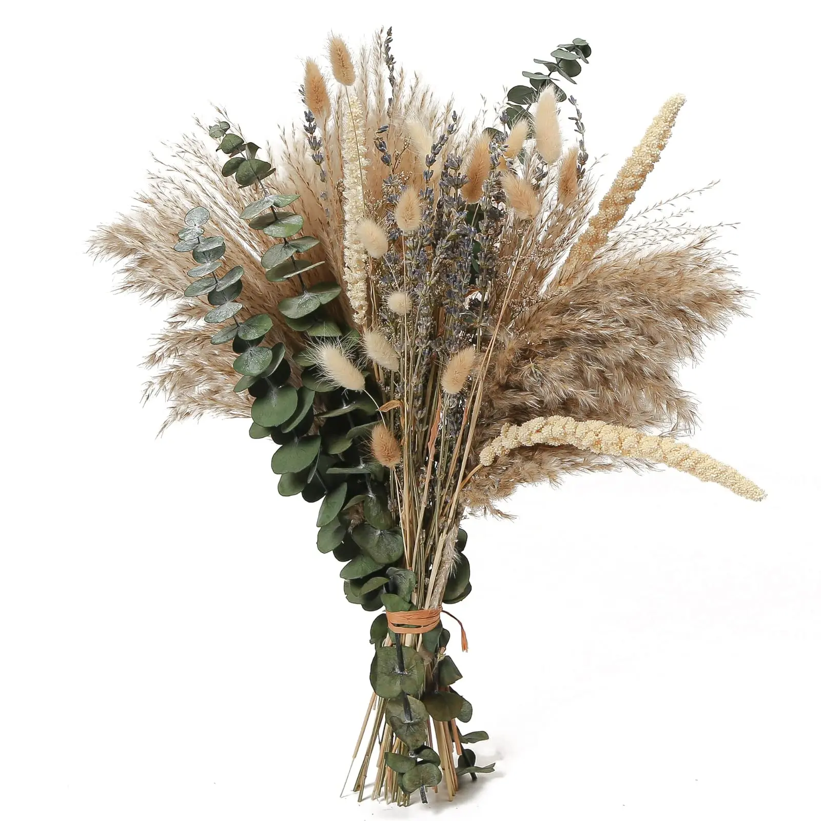 

Boho Bouquet of Dried Flowers,Dried Pompous Decor Lavender Eucalyptus DIY Floral Arrangements for Home Office Wedding Decoration