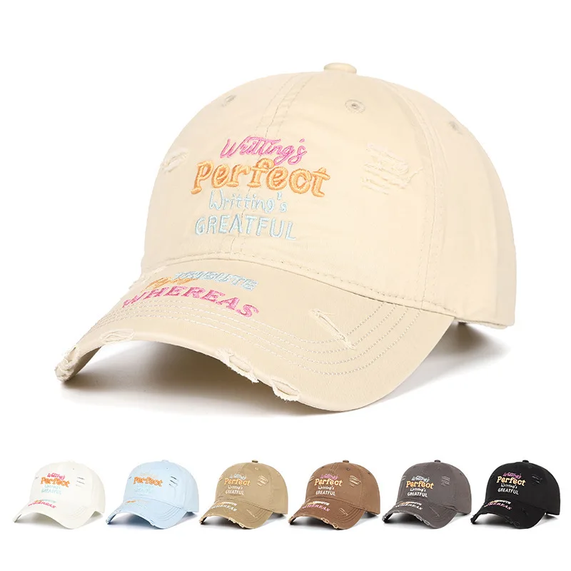 

Fashion Embroidery Women Baseball Hat Vintage Washed Cotton Snapback Visor Peaked Hats Causal Outdoor Sunshade Duck Tongue Caps