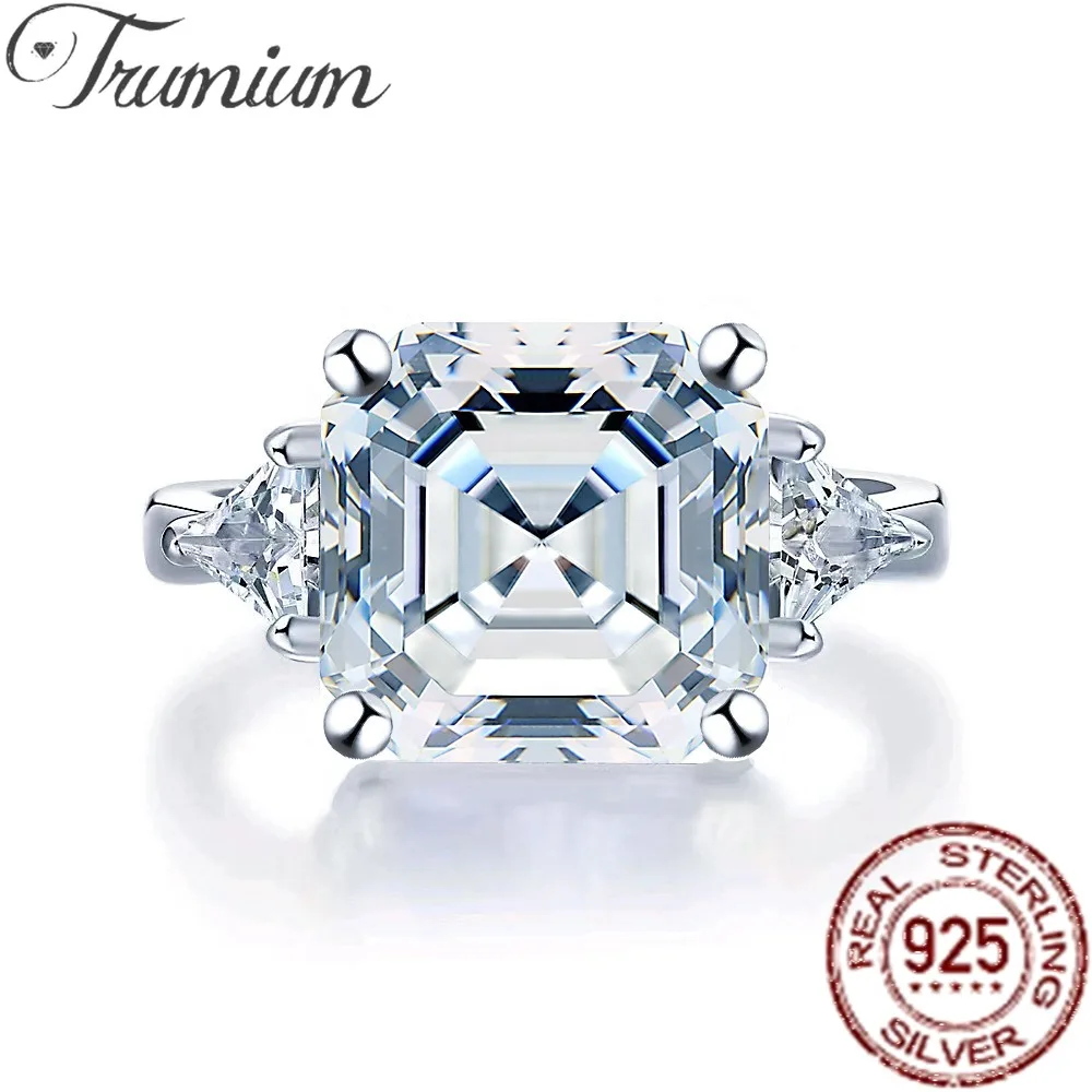 

Trumium 5CT 925 Sterling Silver Cushion Cut High Carbon Diamond Wedding Engagement Ring For Women Fine Jewelry Gift Wholesale