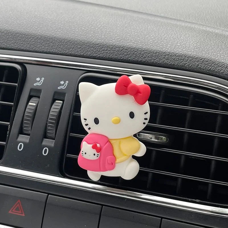 Kawaii Charm Backpack Hello Kitty Car Decoration Cute Funny Ornaments Car Air Conditioner Air Outlet Aromatherapy Gift