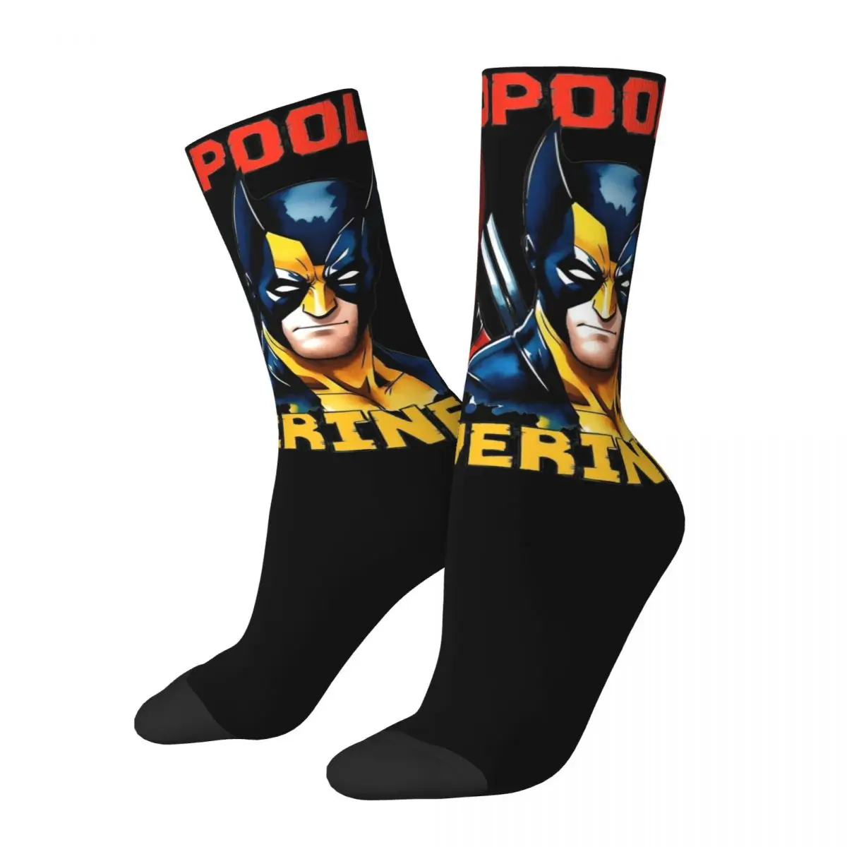 Superhero Series Deadpool & Wolverine Stuff Crew Socks Sweat Absorbing 2024 Movie Flim Sport Crew Socks Comfortable Small Gifts