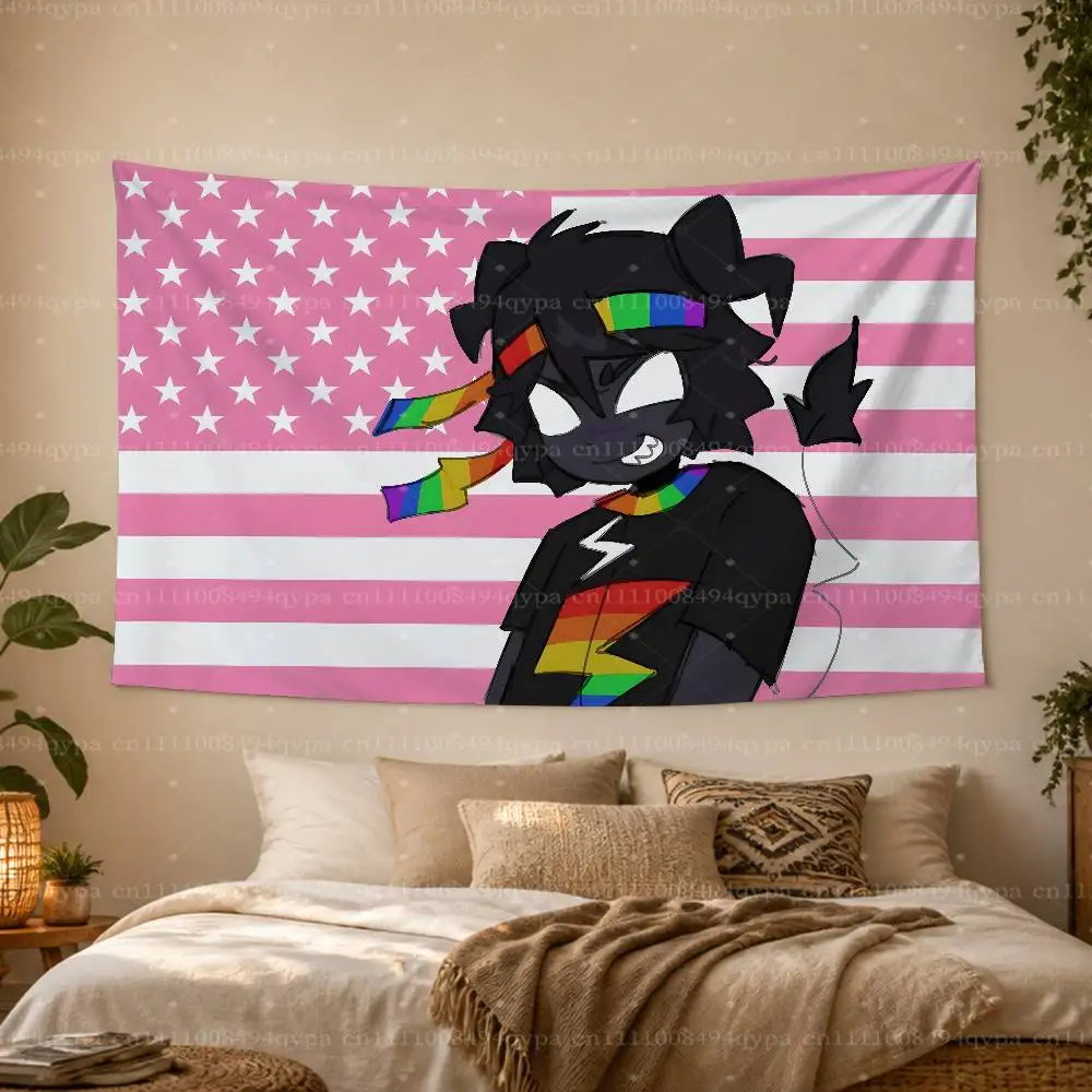 S-Spokeishere Spok U-Unstable Universe UU Amerikanischer Wandteppich mit rosa Flagge für Studentenwohnheim, Schlafzimmer, Outdoor-Dekoration, vier Ösen – Detail 12