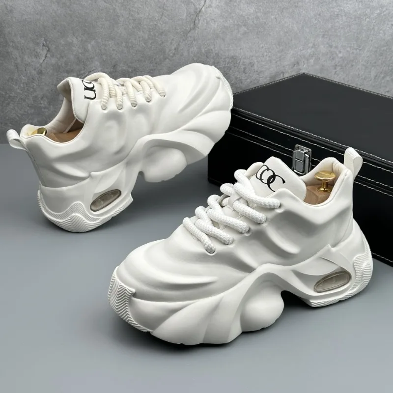 Men Shoes Designer Luxury Platform Casual Sneakers 2025 Fashion Breathable Shoes Men Fashion Height Increasing Comfortable Shoes