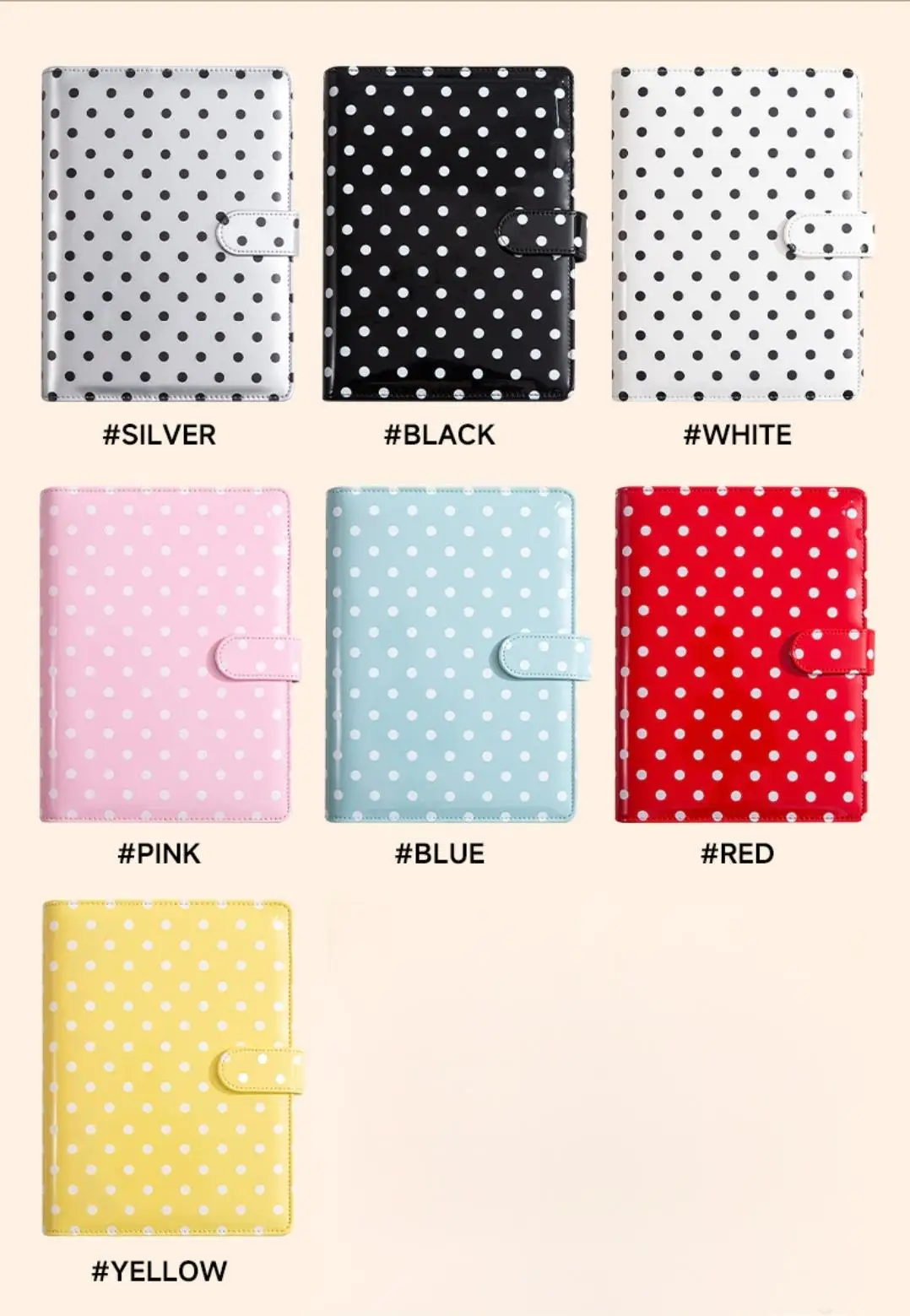 

A5 Size PU Leather Binder Budget Wallet 6-Ring Refillable Notebook Cover, Personal Planner Binder with Magnetic Buckle Closure