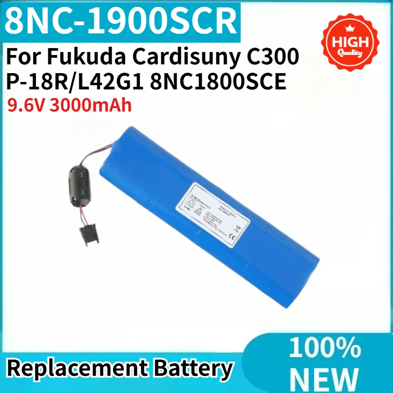 

8NC-1900SCR High Quality Battery 9.6V 3000mAh For Fukuda Cardisuny C300 P-18R/L42G1 8NC1800SCE Brand New Replacement Battery