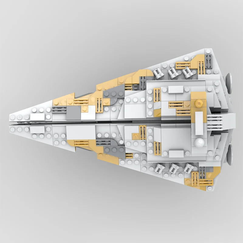 536PCS Hot Selling MOC Grijs-geel Ruimteschip Model Modulaire Bouwstenen Kinderen Montage Display Speelgoed Festival Verrassingscadeau