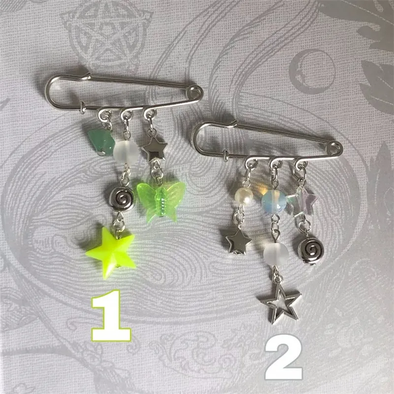 Celestial Bag Pins，Good luck, pins, pendants, handmade, shaped beaded pins