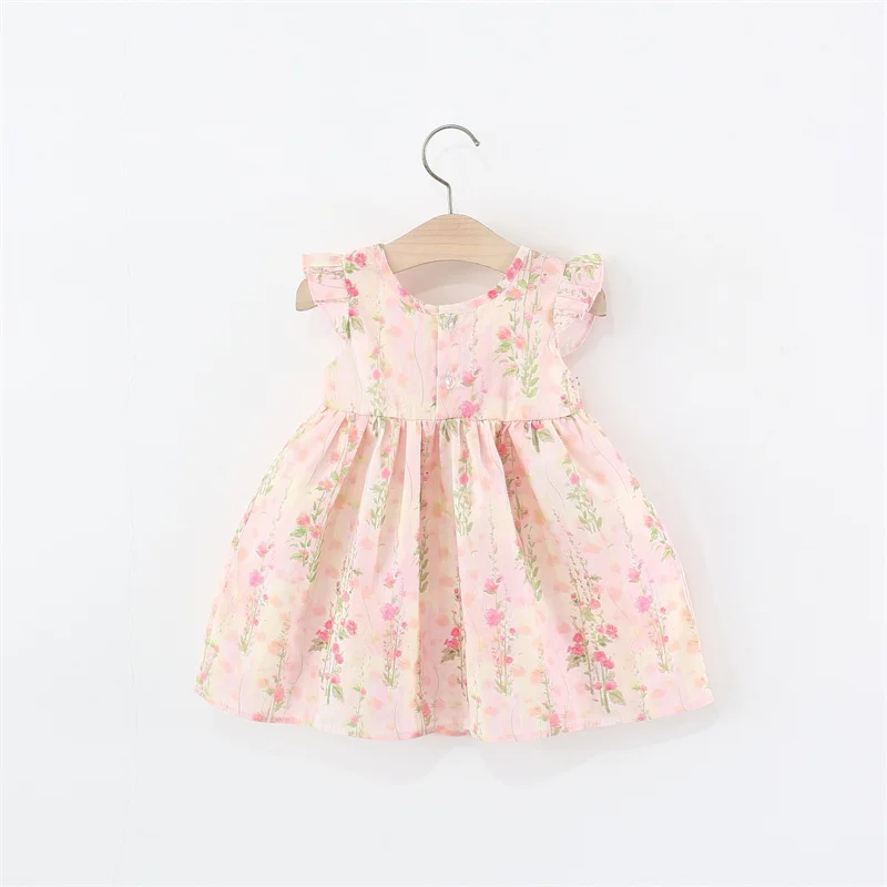 Adorable Children Floral Clothing Sweet Tulip Newborn Thin Soft Outfit Lovely Baby Girl Costume Kid Birthday Party Dress Toddler