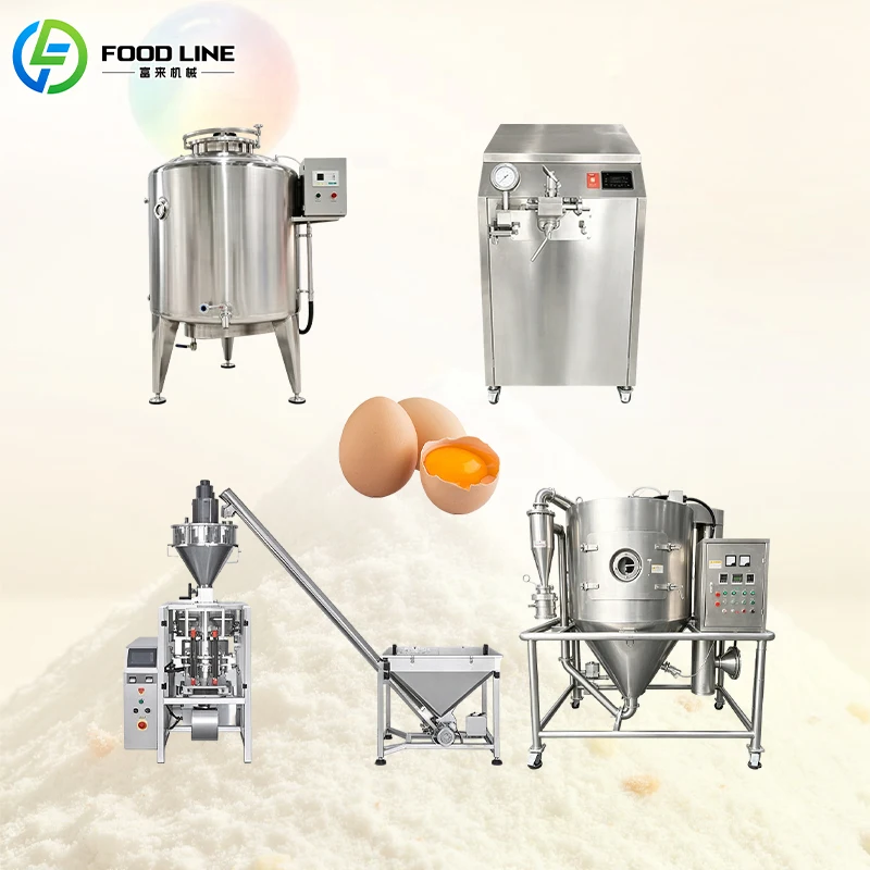 Industrial Fully Automatic Egg Yolk Powder Production Line Machine with Egg Washing Breaking and Powder Packing System Custom