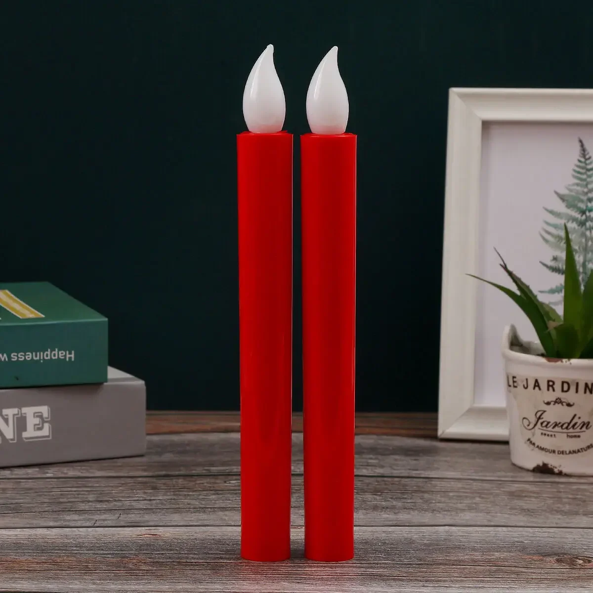 2pcs Led Long Electronic Candle Lights,God Candles,Smokeless,Simulation, Flame Head Candles,Suitable for Church Altar Weddings