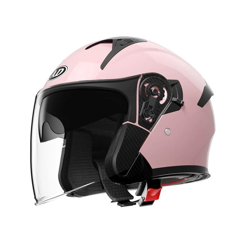 Hot Sale Unisex Motorcycle ABS Half Face Helmet with Dual Visor Open Face Design for Adults All Seasons AD Factory Wholesale
