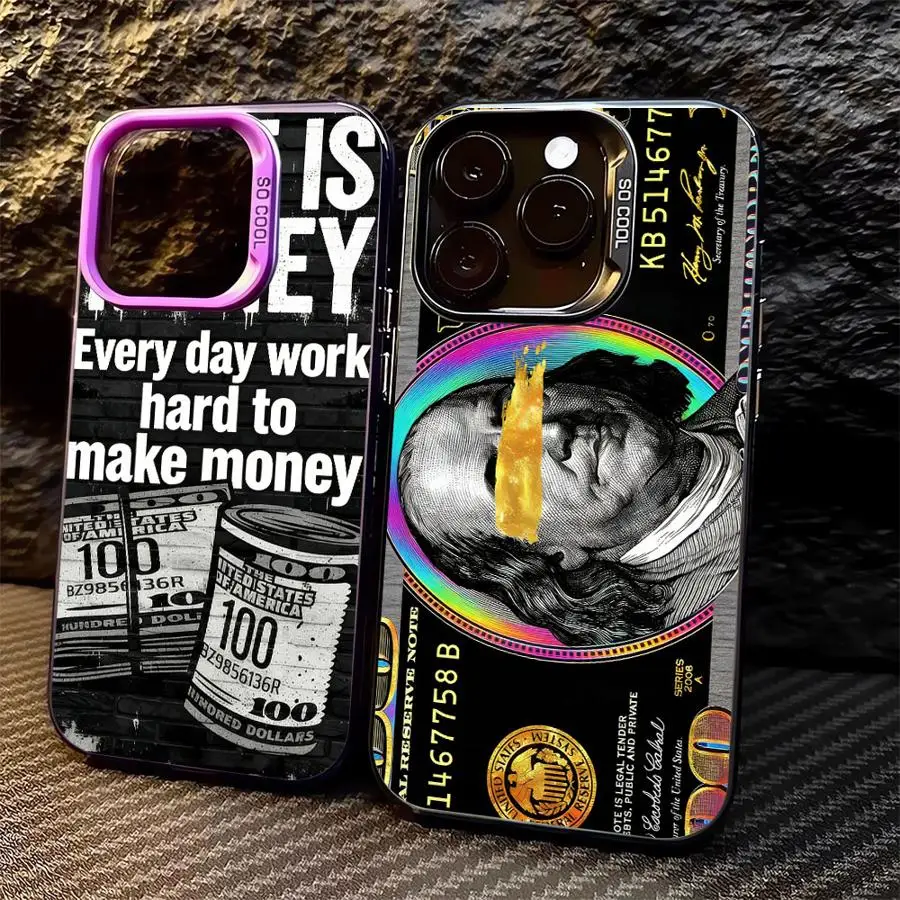 

Soft Shell Case for iPhone 11 12 13 Pro Max 17 Air 14 15 16 Plus 16e Time Is Money Printed