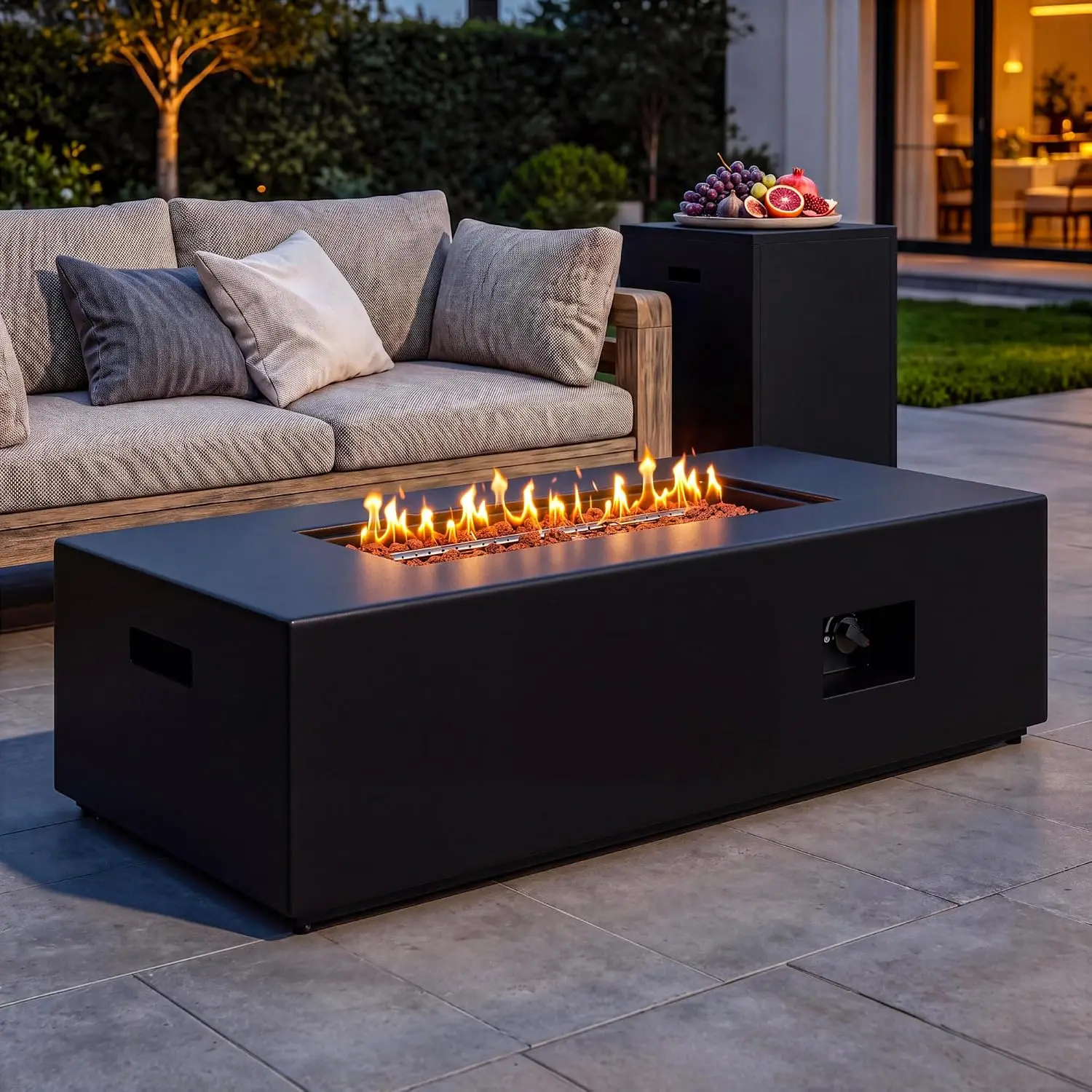 Propane Fire Pit Table, 50,000 BTU Outdoor Gas Fire Pit