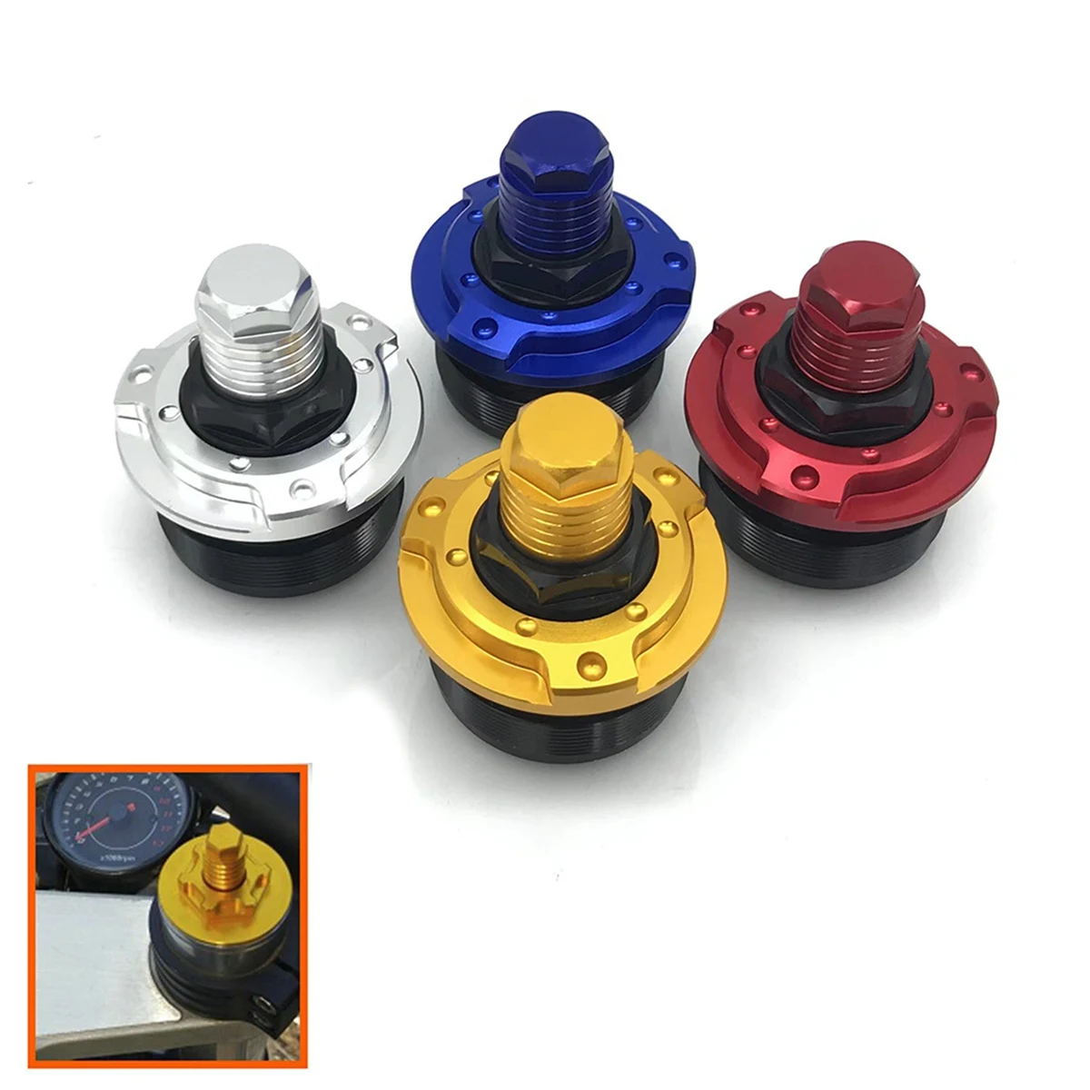 For YZF R15 V3 Front Shock Absorber Screw Cover Cap Preload Adjusters Fork Bolts CNC Motorbike Accessories