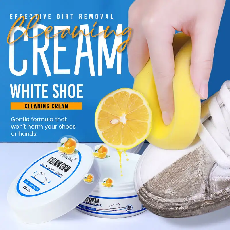 Crème nettoyante multifonctionnelle pour chaussures blanches, nettoyeur de pâte avec lingette, dissolvant SAF, nettoyage et entretien des chaussures de sport, 100g