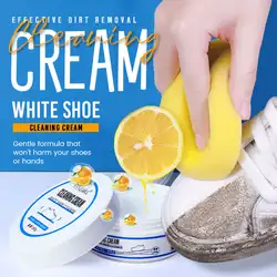 100g White Shoes Cleaning Cream Multi-functional Pasty Cleaner with Wipe Stains Remover Cleansing Maintenance of Sports Shoes