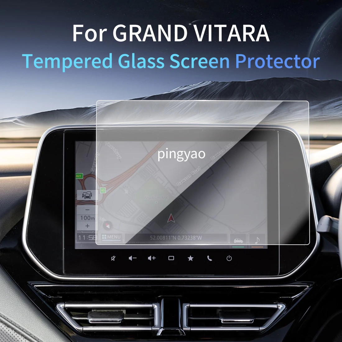 

Car Sticker Screen Protector Navigation Display Tempered Glass Protective Film Car Vehicle For24 Suzuki GRAND VITARA