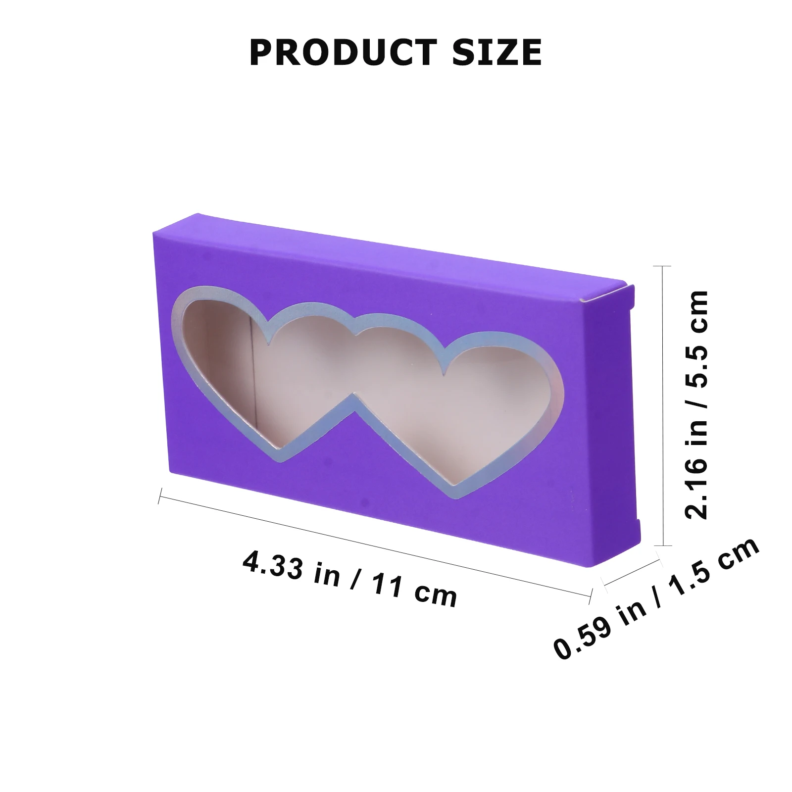 Caja de pestañas postizas estilo corazón, caja de embalaje de pestañas con ventana transparente a prueba de polvo, organizador de almacenamiento de pestañas ligero, 10 Uds.