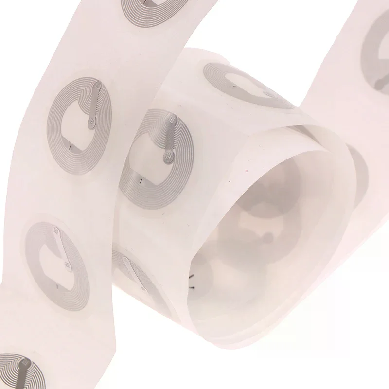 10x Transparent NFC NTAG213 Stickers - close-up view