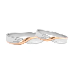 Pure Custom Handcrafted Angel Wing S925 Silver Moissanite Men's & Women's Couple Rings Engraved Wedding Engagement Gift