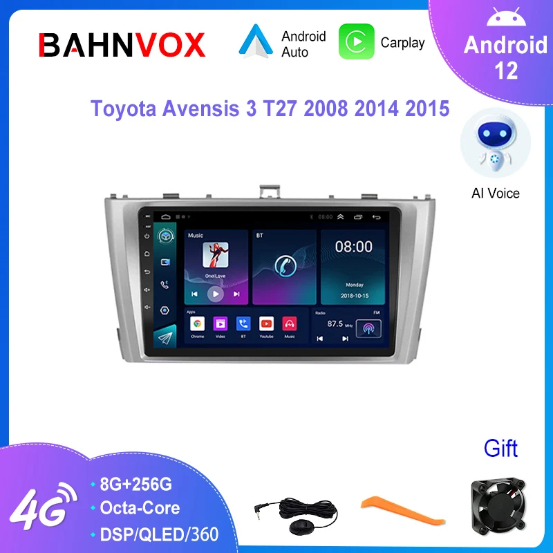 

9" Android Car Radio 12.0 for Toyota Avensis 3 2008 2015 Multimedia Video Player GPS Navigation Stereo Carplay Head Unit