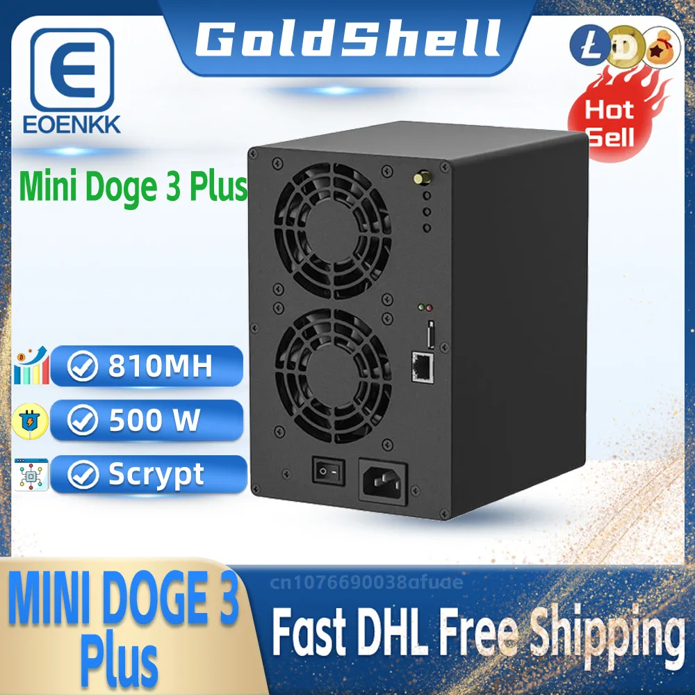 Goldshell Mini Doge III Plus 810Mh/s 500W Litecoin Dogecoin Bells MinerAlgorithm  Scrypt Mini Doge 3 Plus Fast Shipping