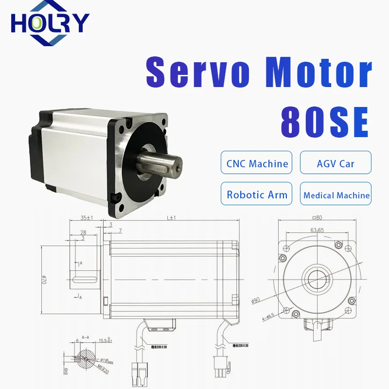 Hot Sale 80SE Servo Motor 1KW 3.18N.m 220V 2 Phase with High Quality And A Hybrid Servo Motor For Machine