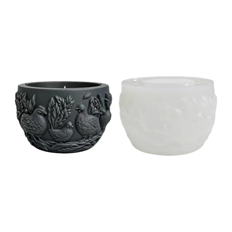 Multifunctional Silicone Cup Mold with Chick Pattern Holder Molds for Making and Storage Jars M76B
