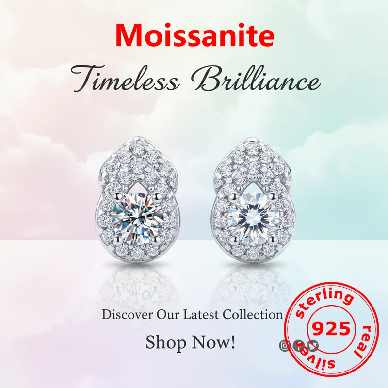 

0.2CT 3.5MM Moissanite D/VVS Certificate Women's Earrings 925 Sterling Silver Luxury products jewelry gifts