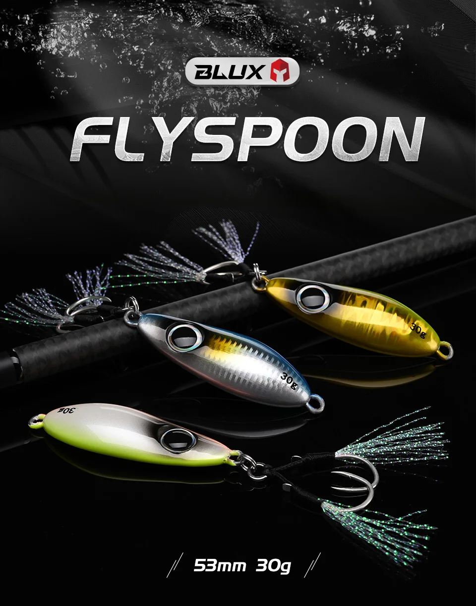BLUX Flyspoon Metall Jig Löffel Angelköder 30G Künstlicher Köder Shore Hard Slow Jigging Longcast Wolfsbarsch Thunfisch Salzwasser Tackle – Detail 1