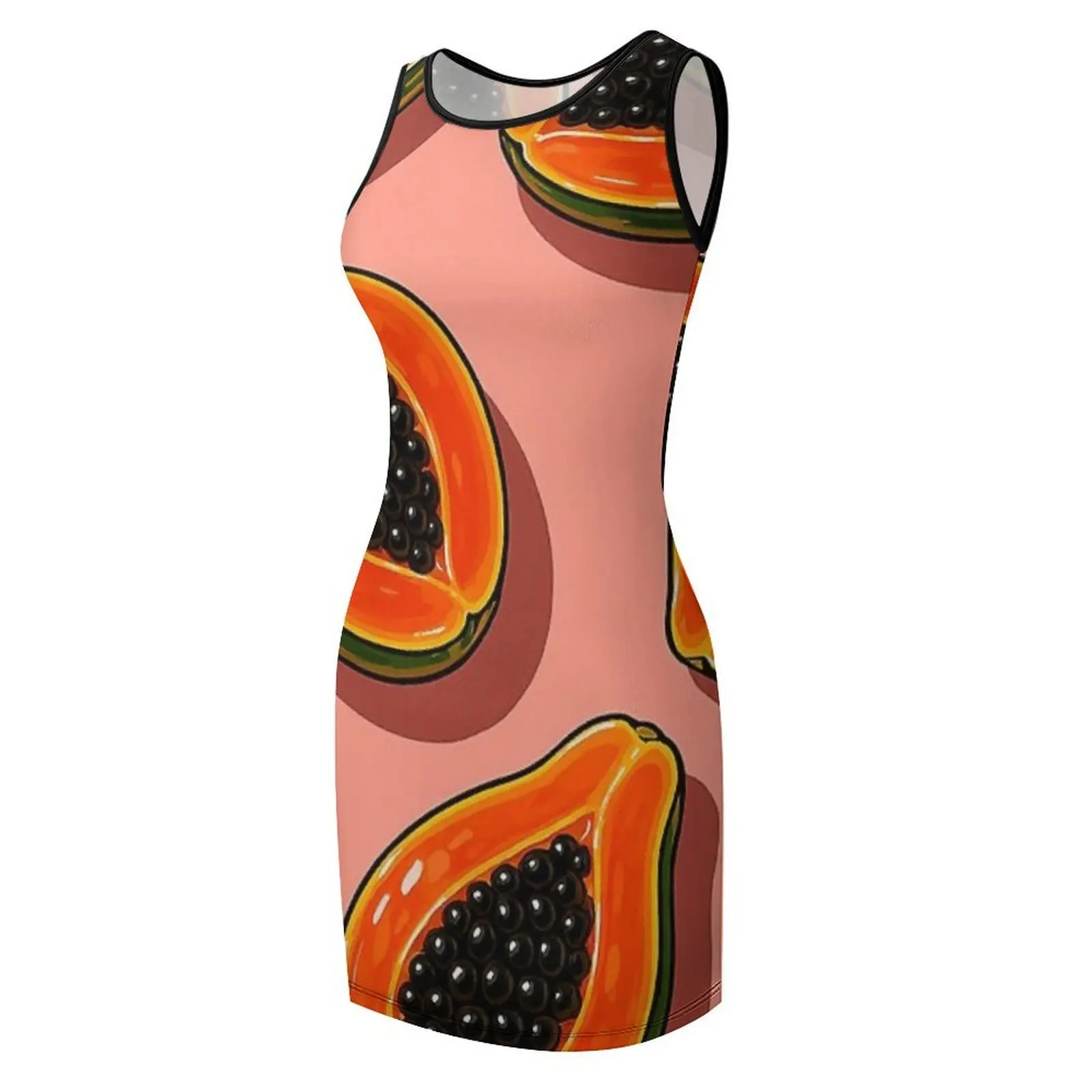 تصميم البابايا الصيفي الملون - فاكهة البرتقال الاستوائية العصيرة الجمالية، Zesty Y2K Fruit Art & Summercore Energy Vibes بدون أكمام #4