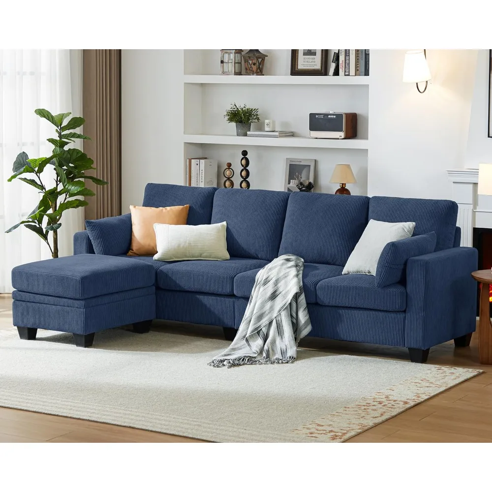 

Modular Sectional Sofa with Storage Ottomans, Corduroy Cloud Couch for Small Spaces & Apartments, Reconfigurable, Customized