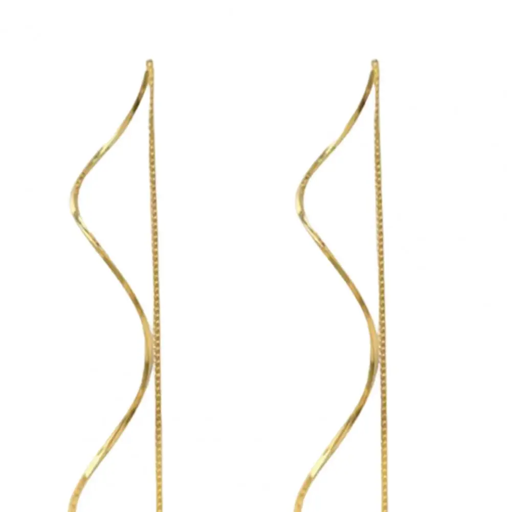 Long-lasting Shine Earrings Drop Earrings S-shaped Tassel Earrings Wavy Curve Long Dangle Jewelry Commuting Style Face for Women