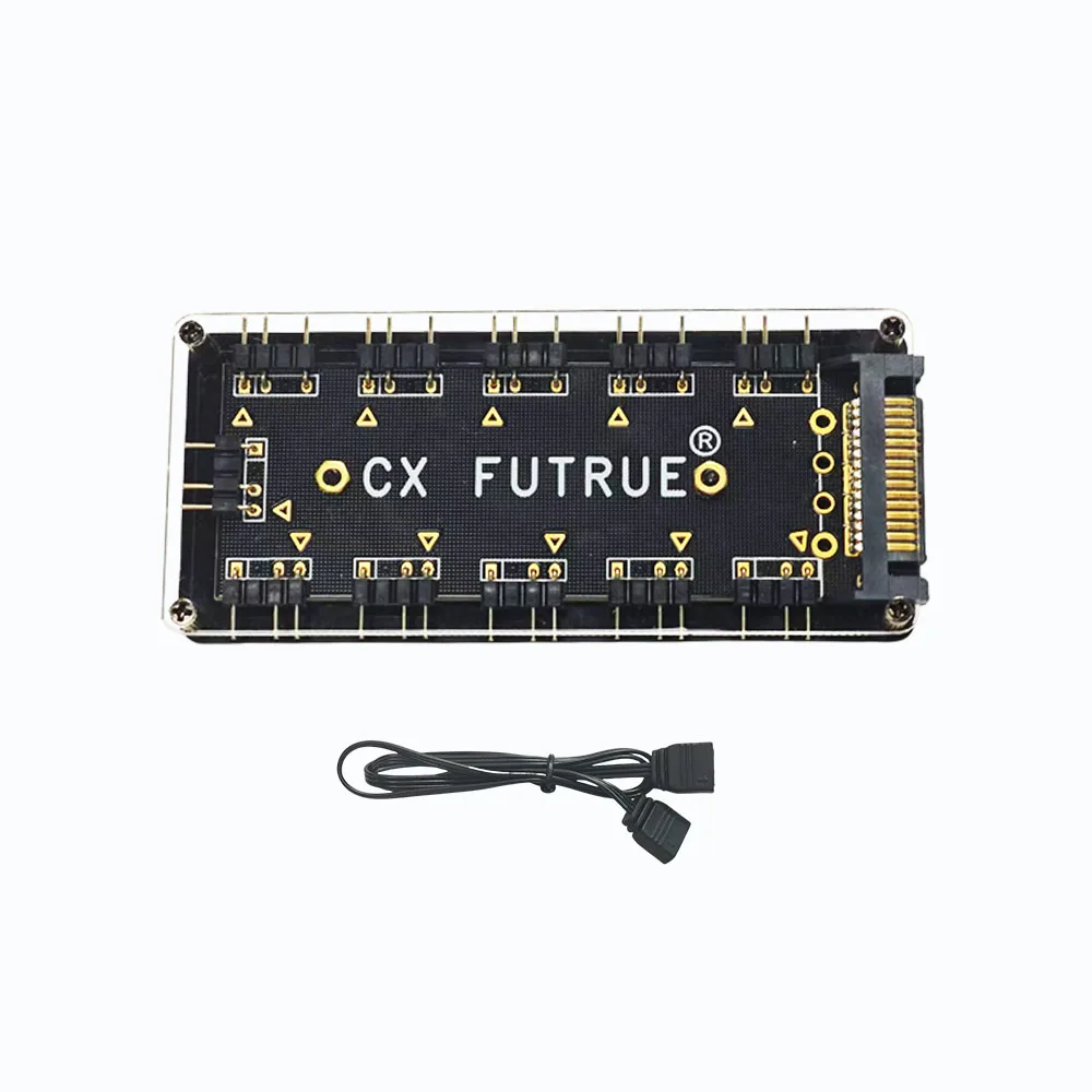 CX FUTRUE ARGB Fan HUB Splitter With 4Pin PWM For Computer Cooling SYNC CPU Radiator 5V 3Pin LED Light Strip Remote Controller