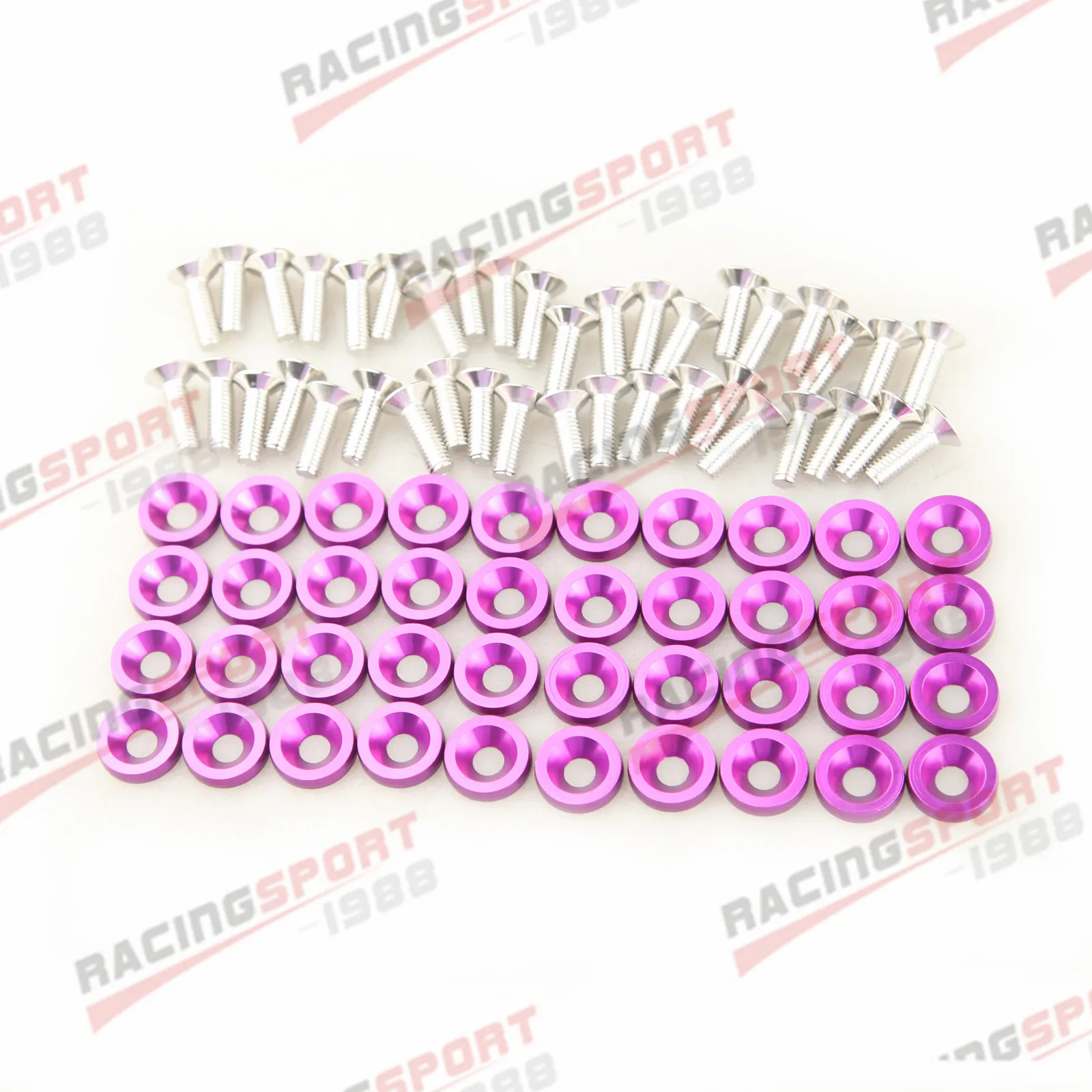 2PCS 4PCS 6PCS 8PCS 10PCS 20PCS 40PCS Purple Billet Aluminum Fender/ Bumper Washer/ Bolt Engine Bay Dress Up Kit